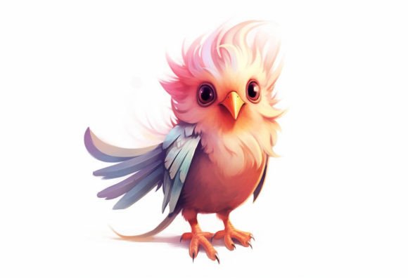 Adorable Finch Kawaii Animal Digital Wall Art for Creatives