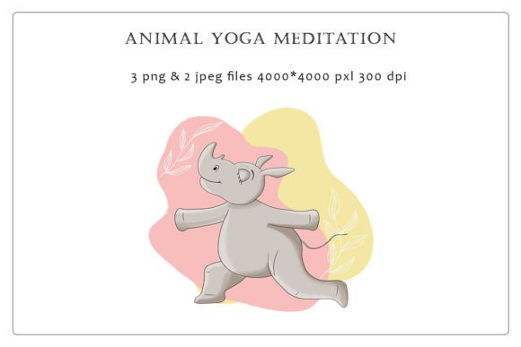 Animal Yoga Rhinoceros: A Playful Clipart Set for Modern Designs