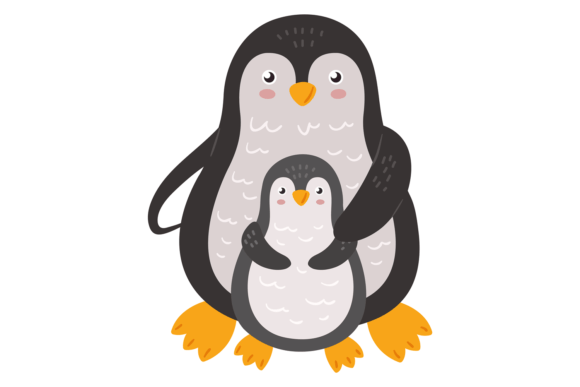 Cute Penguin with Baby: A Scandinavian Design Essential