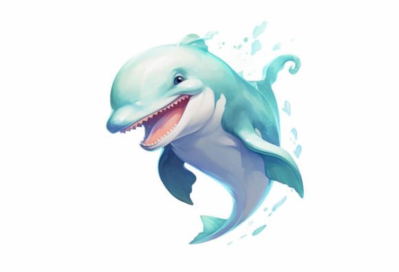 Dolphin Kawaii Animal: Your Go-To for Adorable Digital Wall Art