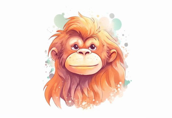 Orangutan Kawaii Animal: A Digital Art Essential